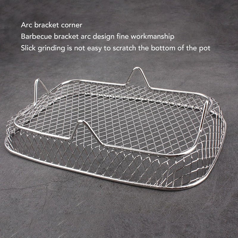 3pcs Fryer Rack, Stainless Steel Fryer Basket, Multifunctional Stackable Fryer Accessory for Organizing Steaming Filtering, Compatible with Various Air Fryers and Deep Fryers - Image 2