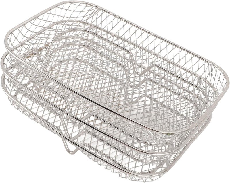 3pcs Fryer Rack, Stainless Steel Fryer Basket, Multifunctional Stackable Fryer Accessory for Organizing Steaming Filtering, Compatible with Various Air Fryers and Deep Fryers - Image 4
