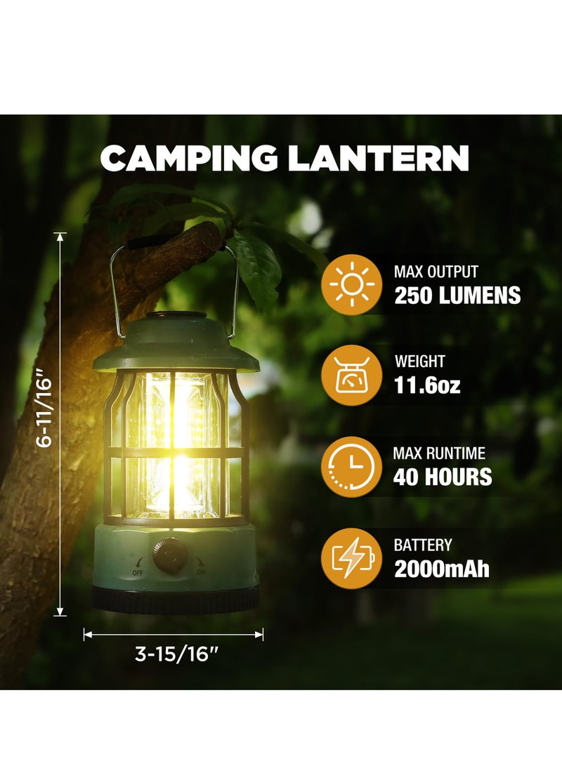 SYOSI LED Camping Lantern, Waterproof Tent Light USB C Rechargeable Lantern with Stepless Dimming, Portable Lantern Flashlight for Camping, Hurricane, Emergency, Hiking, Power Outages - Image 3