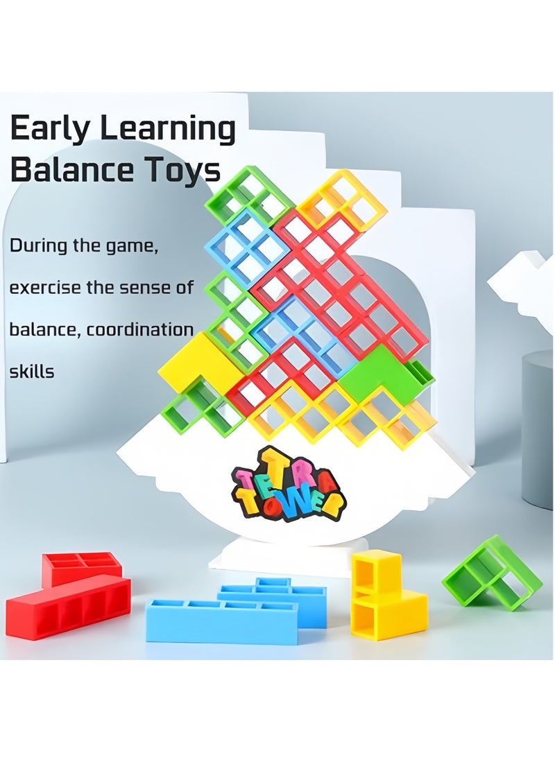48PCS Balance Game Russian Building Blocks, Tetris Stacking Toy Balancing Stacking Toys for Kids Adults, DIY Assembling Versatile Board Table Games Toy, Educational Kids Toys  - Image 5