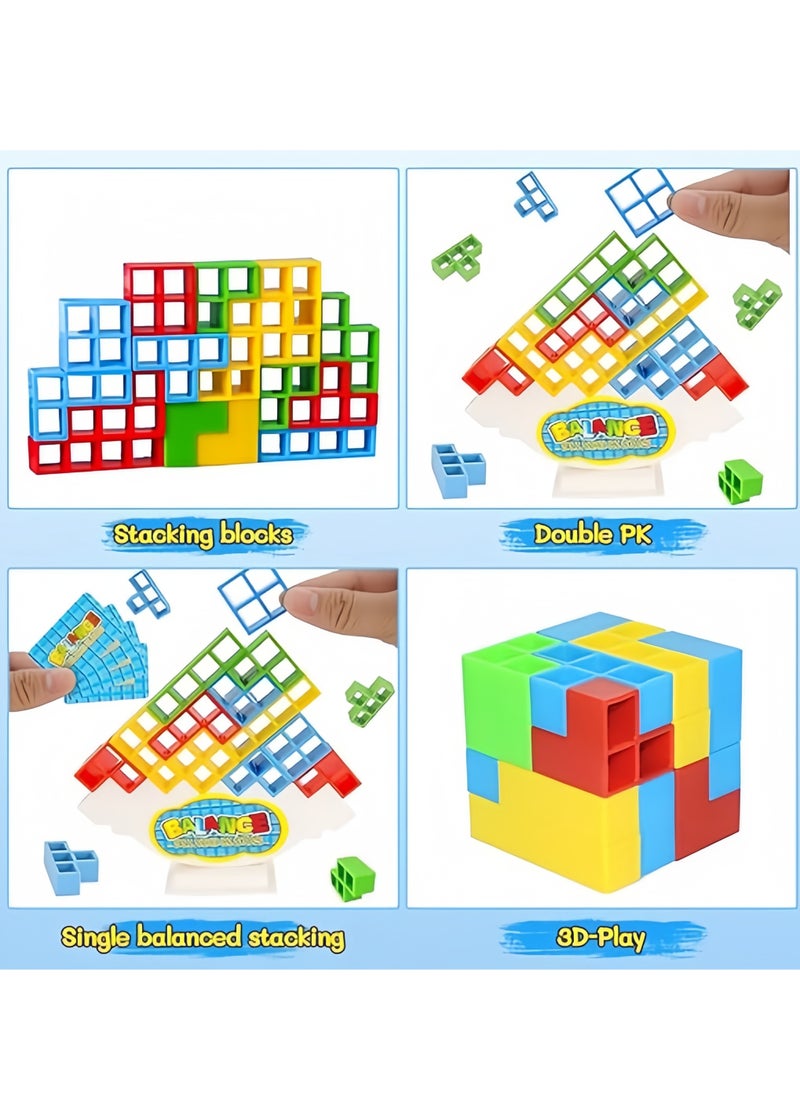 48PCS Balance Game Russian Building Blocks, Tetris Stacking Toy Balancing Stacking Toys for Kids Adults, DIY Assembling Versatile Board Table Games Toy, Educational Kids Toys  - Image 2
