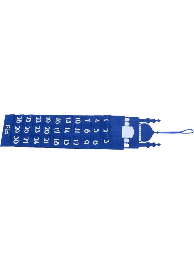 klarako Ramadan Fabric Calendar Storage Bag Calendar Hanging Bag Household Decoration Accessories Easy to Install(Blue) - Image 2