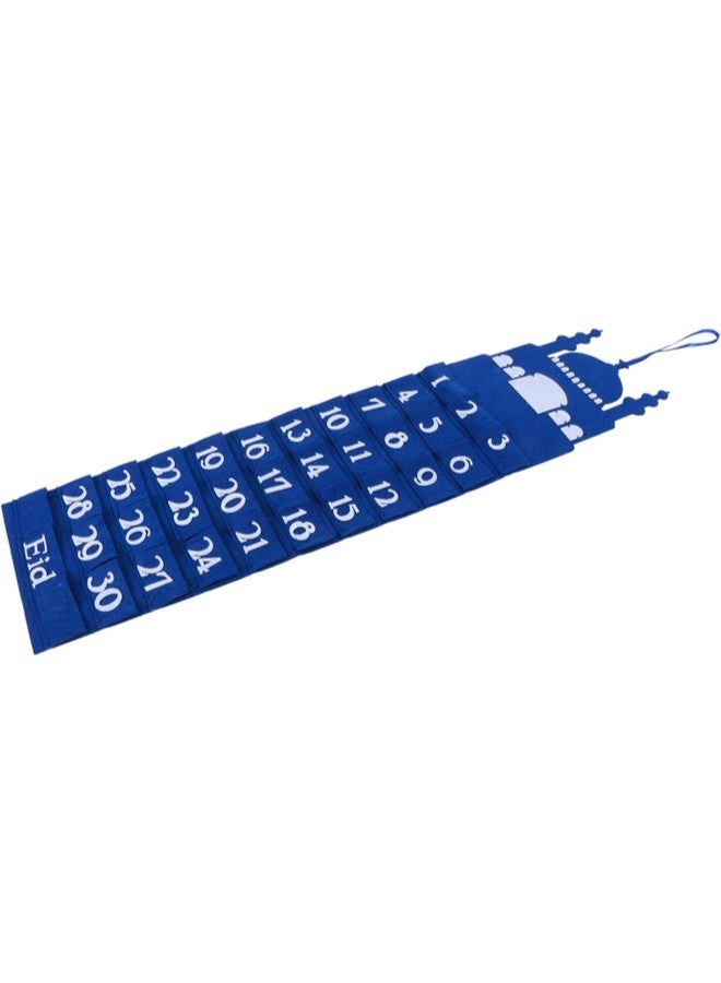 klarako Ramadan Fabric Calendar Storage Bag Calendar Hanging Bag Household Decoration Accessories Easy to Install(Blue) - Image 4