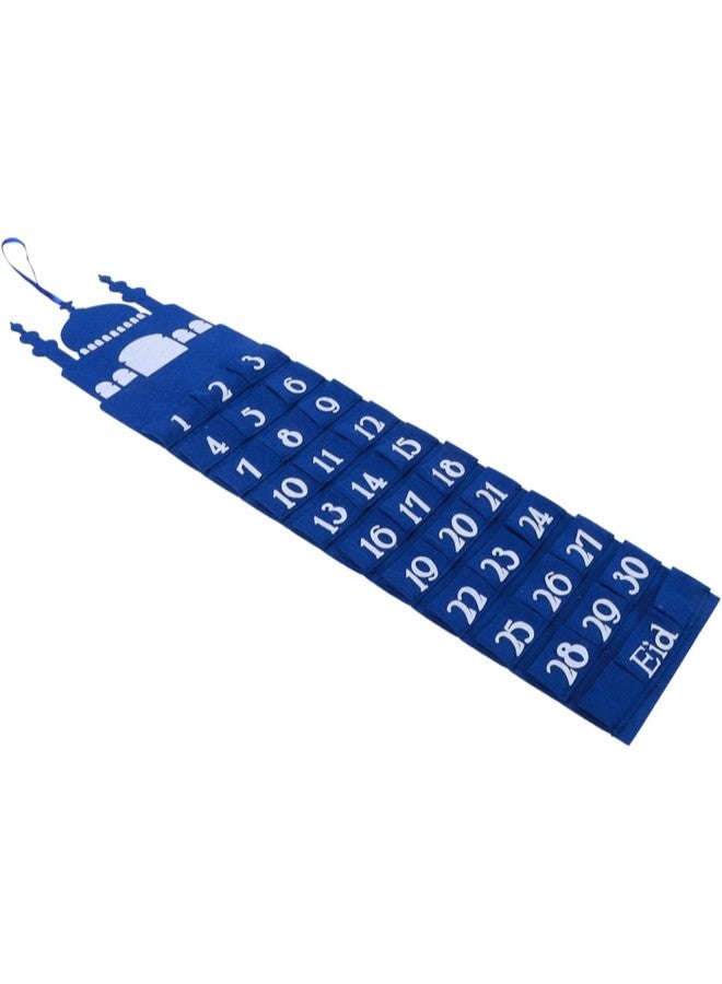 klarako Ramadan Fabric Calendar Storage Bag Calendar Hanging Bag Household Decoration Accessories Easy to Install(Blue) - Image 5