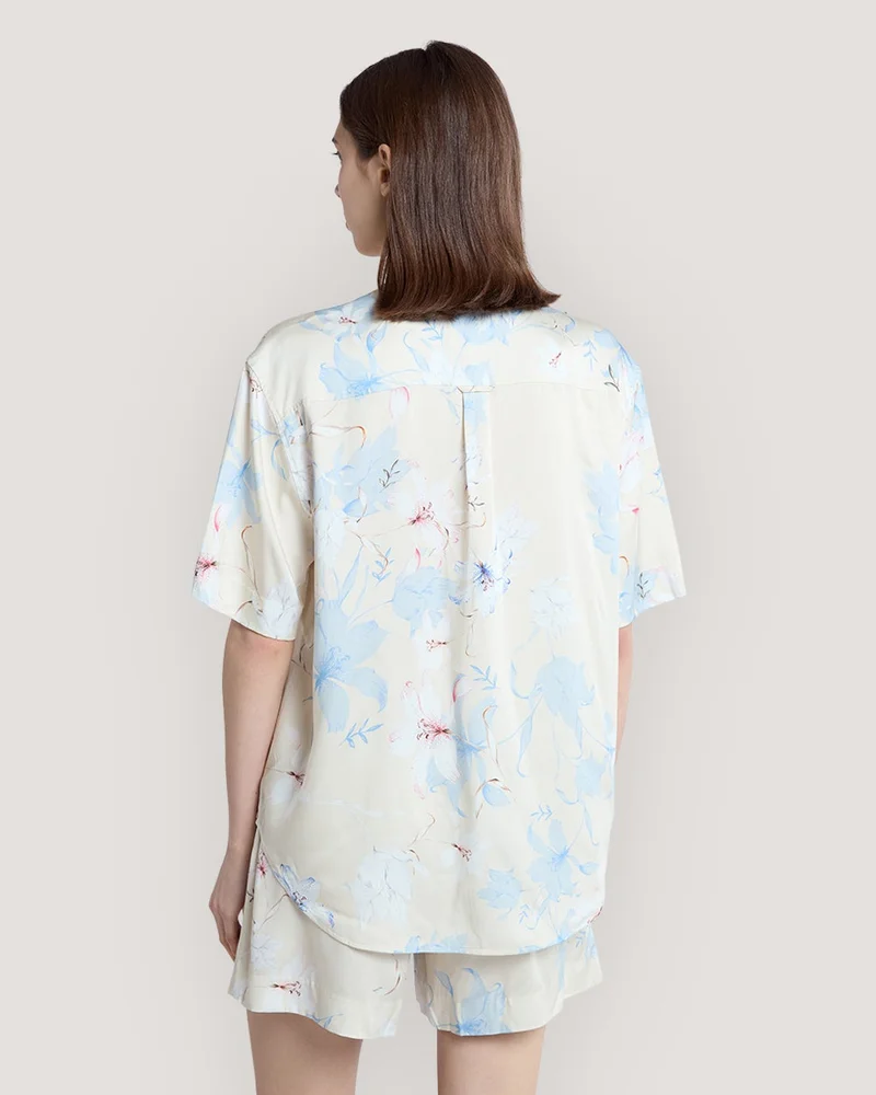 غانت قميص رجالي بأكمام قصيرة وطبعة زهور من غانت