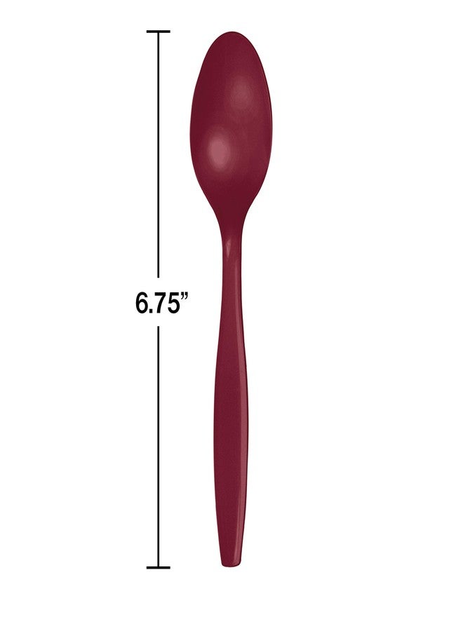 Creative Converting Burgundy Cutlery (Prem) Spoons (12Pks Case) - Image 2