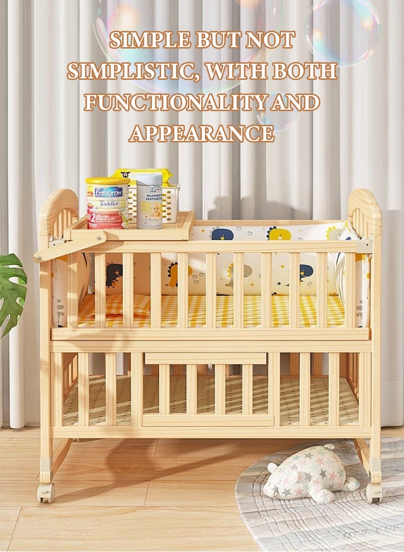 ما بيبي سرير أطفال قابل للتحويل إلى سرير ٧ في ١، وأريكة للأطفال ومكتب | سرير أطفال متعدد الاستخدامات مع لوحة فنية قابلة للطي، ووضعية النوم بجانب السرير، ومساحة تخزين | طقم فراش ٥ قطع متضمن - ١٠٥*٦٠*٩٢ سم - Image 2