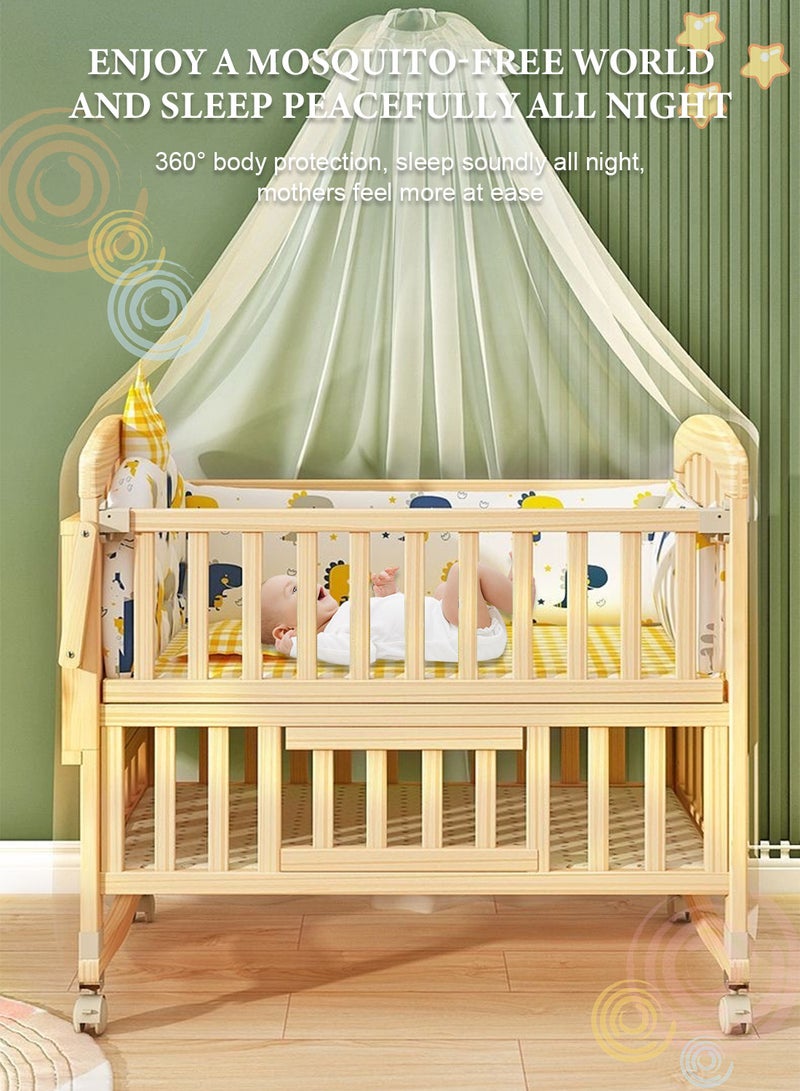 ما بيبي سرير أطفال قابل للتحويل إلى سرير ٧ في ١، وأريكة للأطفال ومكتب | سرير أطفال متعدد الاستخدامات مع لوحة فنية قابلة للطي، ووضعية النوم بجانب السرير، ومساحة تخزين | طقم فراش ٥ قطع متضمن - ١٠٥*٦٠*٩٢ سم - Image 5