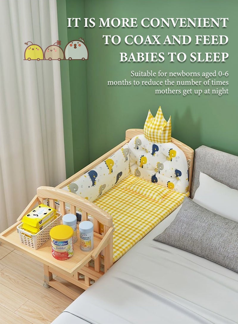 ما بيبي سرير أطفال قابل للتحويل إلى سرير ٧ في ١، وأريكة للأطفال ومكتب | سرير أطفال متعدد الاستخدامات مع لوحة فنية قابلة للطي، ووضعية النوم بجانب السرير، ومساحة تخزين | طقم فراش ٥ قطع متضمن - ١٠٥*٦٠*٩٢ سم - Image 3