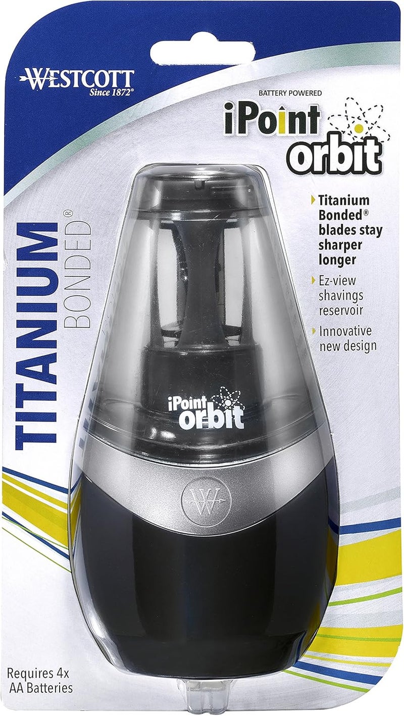 Westcott 16244 iPoint Orbit BatteryPowered Pencil Sharpener for Home and Office Black - Image 5
