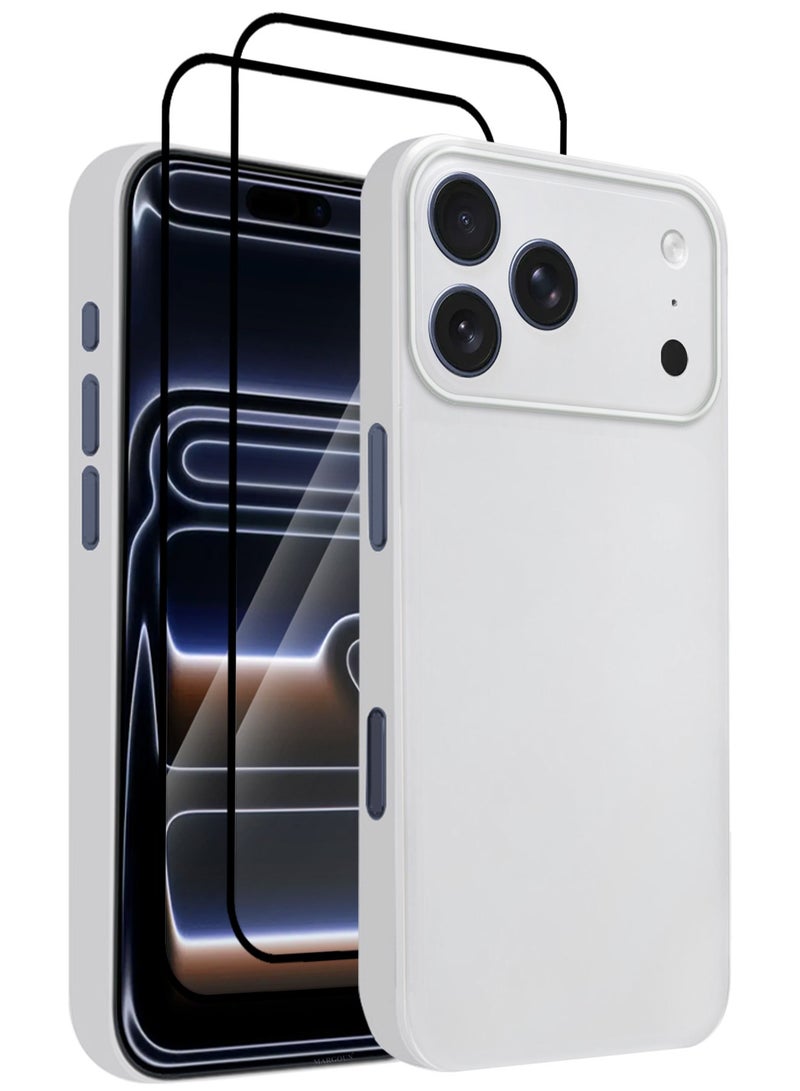 CATANES 3 Packs Air Skin Case Cover for Apple iPhone 17 Pro  - Sturdy Back Cover - Durable Thin Case - Drop Protection Cover with Two 3D Screen Protector - Frosted Clear - Image 1