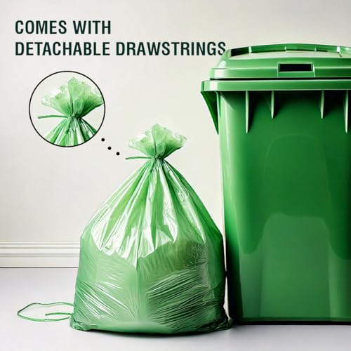 Beco Eco-Friendly Garbage Bags | 90 Pcs | Large- 24 x 32 Inches | 15 Bags x 6 Rolls | Green | Dustbin/Trash Bags with Detachable Drawstrings | For Dry & Wet waste - Image 4