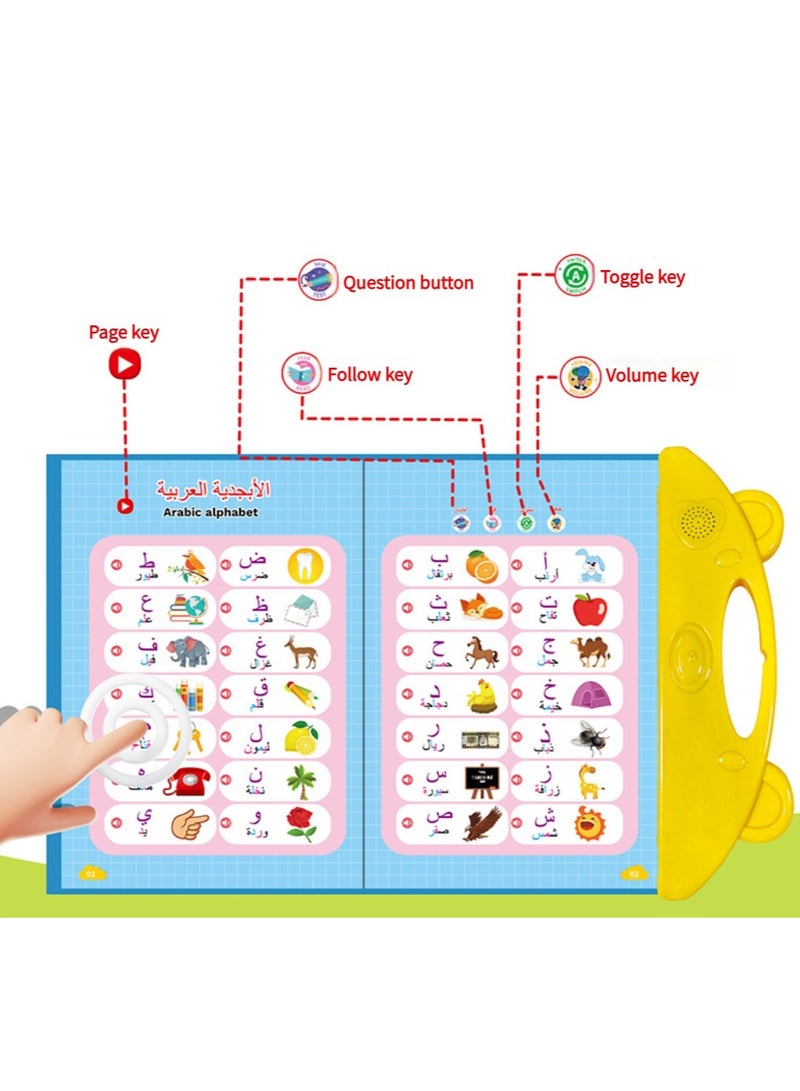 Interactive Arabic Alphabet Sound Book with Talking Pen – 26 Pages Educational Toy for Kids, Learn Letters & Words with Lights & Sounds - Image 3