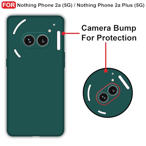 CEDO Back Cover for Nothing Phone 2a (5G) / Nothing Phone 2a Plus (5G) | Camera Bump Protection & Inner Velvet Fabric Lining | Ultra Slim Matte Soft Rubberised Case Cover (Green) - Image 3