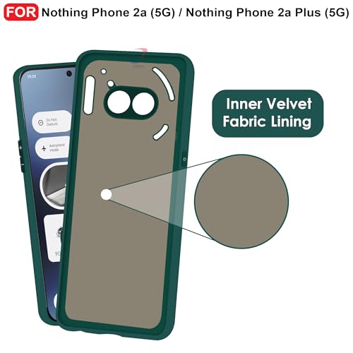CEDO Back Cover for Nothing Phone 2a (5G) / Nothing Phone 2a Plus (5G) | Camera Bump Protection & Inner Velvet Fabric Lining | Ultra Slim Matte Soft Rubberised Case Cover (Green) - Image 4