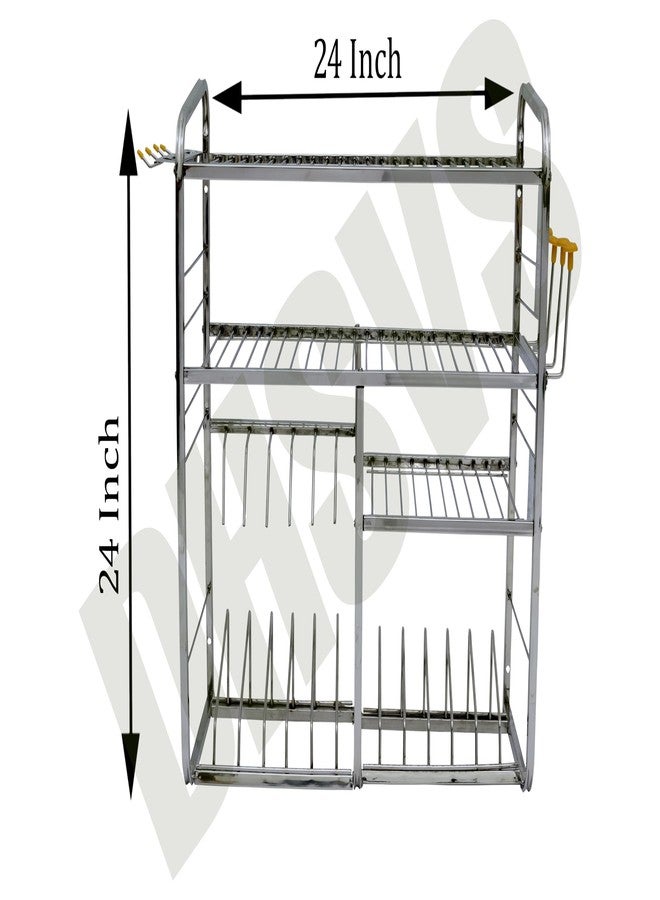 DHSVS Stainless Steel Kitchen Stand, Bartan Stand, Kitchen Rack (24 X 24 Inch) Wt-4.5kg - Image 3