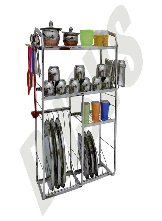 DHSVS Stainless Steel Kitchen Stand, Bartan Stand, Kitchen Rack (24 X 24 Inch) Wt-4.5kg - Image 2