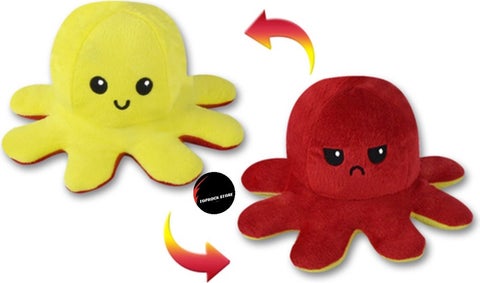 Mood Changing Two-Faced Octopus Plush 25 cm
