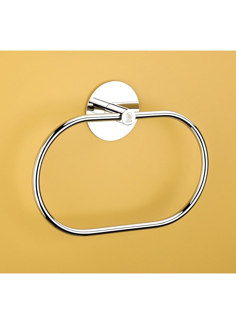 iSTAR iSTAR Self Adhesive Ovel Towel Ring Stainless Steel Napkin Towel Hanger for Washbasin Anti Rust Strong Sticker Towel Holder for Bathroom Napkin Holder,Bathroom Accessories  - Image 1