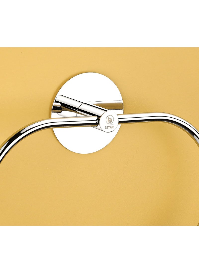 iSTAR iSTAR Self Adhesive Ovel Towel Ring Stainless Steel Napkin Towel Hanger for Washbasin Anti Rust Strong Sticker Towel Holder for Bathroom Napkin Holder,Bathroom Accessories  - Image 3
