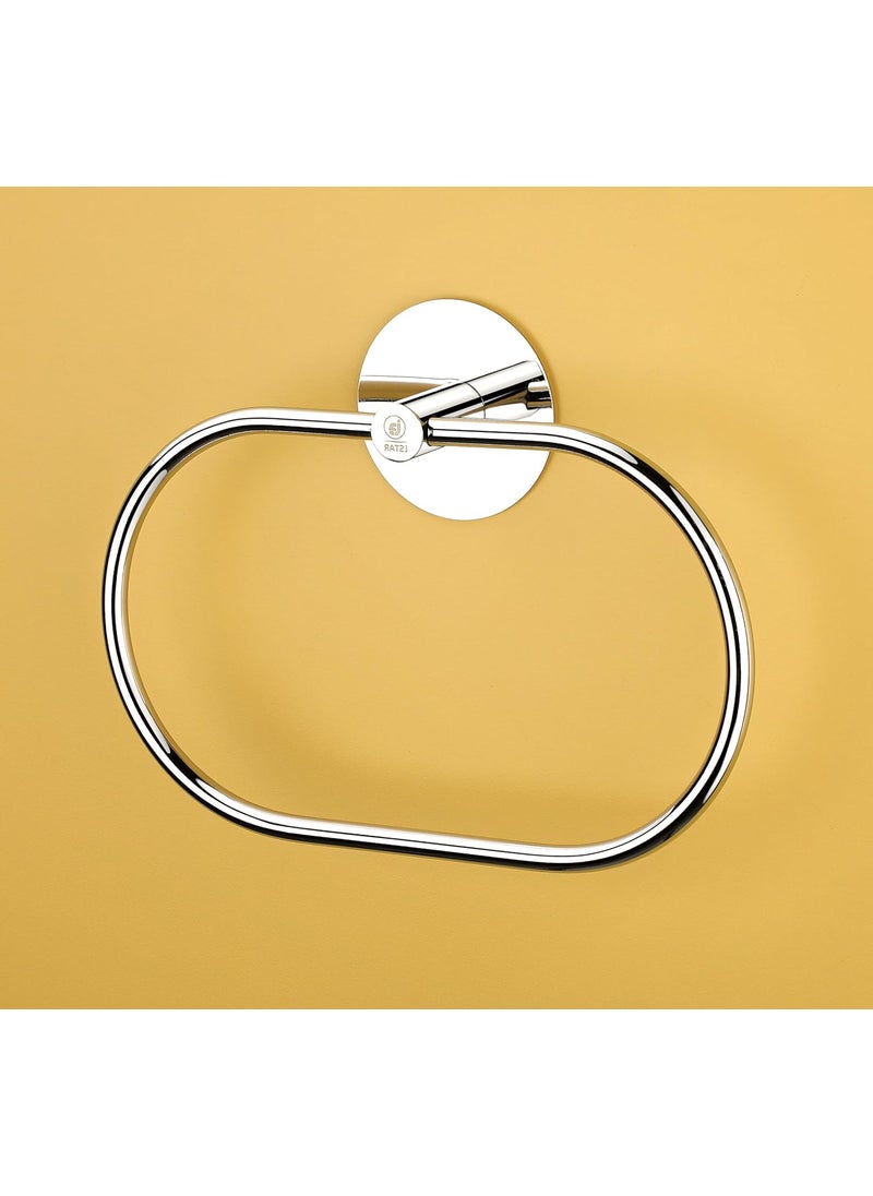 iSTAR iSTAR Self Adhesive Ovel Towel Ring Stainless Steel Napkin Towel Hanger for Washbasin Anti Rust Strong Sticker Towel Holder for Bathroom Napkin Holder,Bathroom Accessories  - Image 2