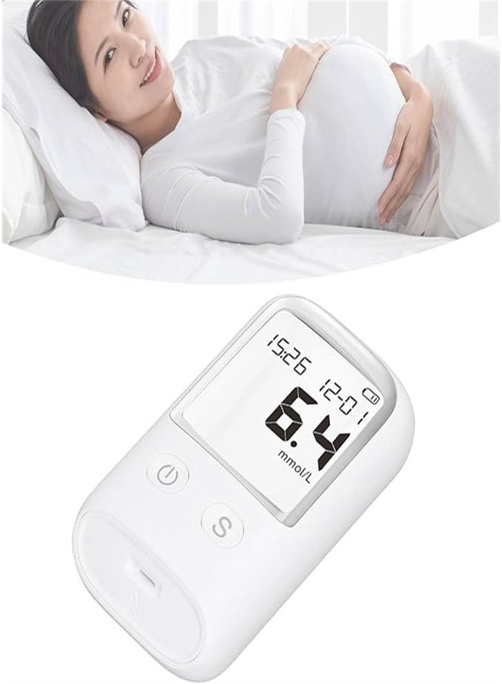 Portable diabetes testing kit (white) for self-monitoring of blood glucose, suitable for the elderly, people with diabetes, and pregnant women. - Image 1
