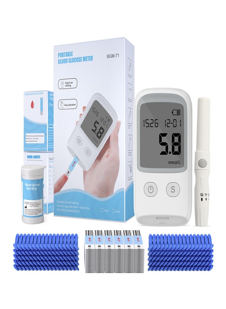 Portable diabetes testing kit (white) for self-monitoring of blood glucose, suitable for the elderly, people with diabetes, and pregnant women. - Image 3