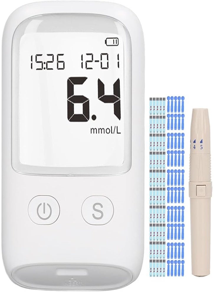 Portable diabetes testing kit (white) for self-monitoring of blood glucose, suitable for the elderly, people with diabetes, and pregnant women. - Image 4