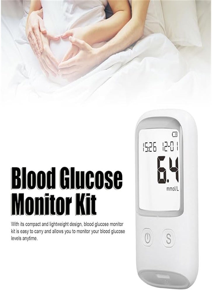 Portable diabetes testing kit (white) for self-monitoring of blood glucose, suitable for the elderly, people with diabetes, and pregnant women. - Image 5