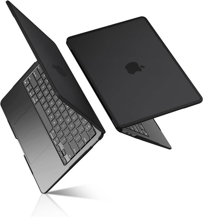 BlueSwan Case Compatible with Macbook Air 13 inch M1 A2337 A2179 A1932, Released in 2021-2018, Anti-Break TPU Frame + Ultra-thin PC Matte Case Anti-Fingerprint Protective Cover - Matte Black - Image 1