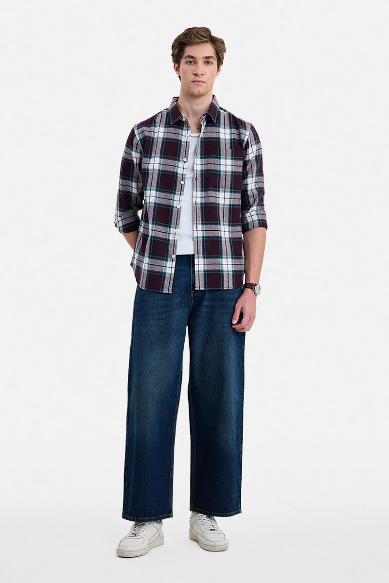 سنيتش Blue Solid Loose Fit Streetwear Jeans