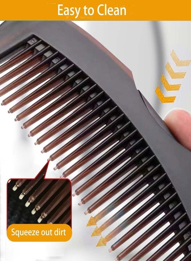 Calyrex 2Pcs Dandruff Comb Self-cleaning Fine Tooth Comb, Scalp Care Massage Energy Comb Dandruff Remover Brush, Lice Comb Multifunctional Hairbrush for Women Men - Image 4