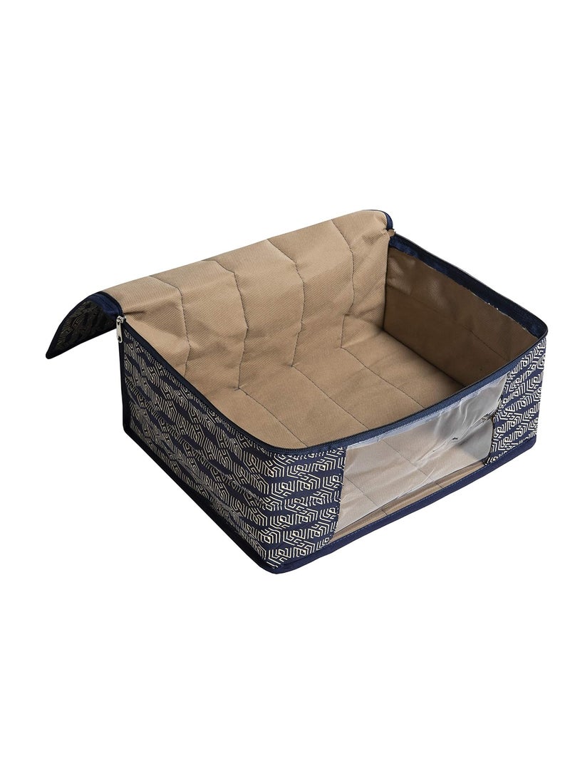 HomeStrap Homestrap Printed Petticoat Cotton CoverWardrobe Clothes Organizer Navy Blue Pack of 2  - Image 4