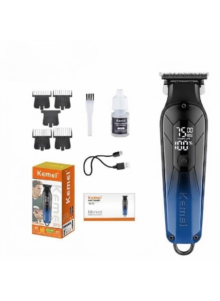 KEMEI KM-1741 Professional Rechargeable Electric Shaver for Men (Blue) blue - Image 1