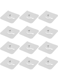 12Pcs Wall Hangers Without Nails Punch Free Screw Stickers Picture Hooks For Hanging Wall Picture Hook Sticky Hanger Wall Hanging Coat Hook NonTrace Hook Invisible Hooks Wall Hook