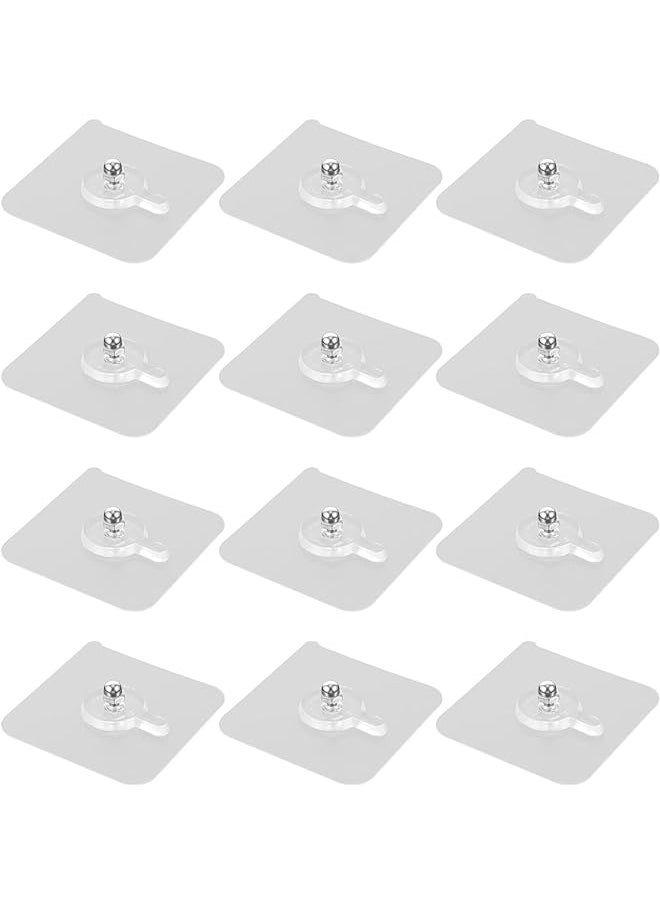 erorex - 12Pcs Wall Hangers Without Nails Punch Free Screw Stickers Picture Hooks For Hanging Wall Picture Hook Sticky Hanger Wall Hanging Coat Hook NonTrace Hook Invisible Hooks Wall Hook - Image 1