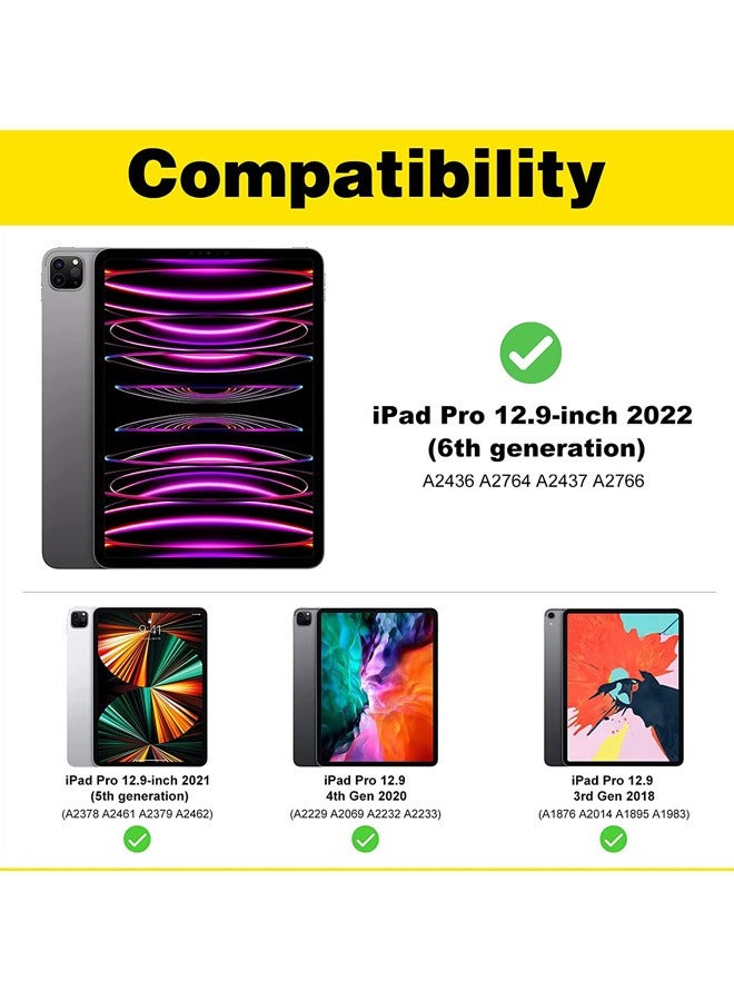 Rock Pow 2 Pack iPad Pro 12.9 Screen Protector 2022 2021 2020 2018, Tempered Glass Screen Film Guard Screen Protector for iPad Pro 12.9 6th 2022/ 5th 2021/ 4th Gen 2020/ 3rd Gen 2018 Clear  - Image 2