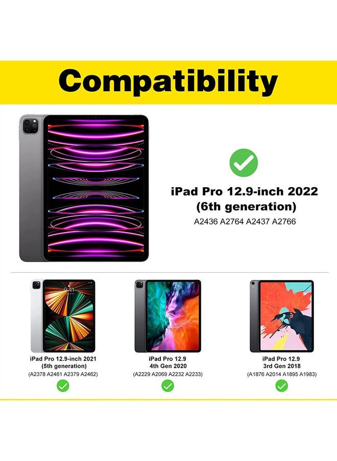 Rock Pow - 2 Pack iPad Pro 12.9 Screen Protector 2022 2021 2020 2018, Tempered Glass Screen Film Guard Screen Protector for iPad Pro 12.9 6th 2022/ 5th 2021/ 4th Gen 2020/ 3rd Gen 2018 Clear - Image 1