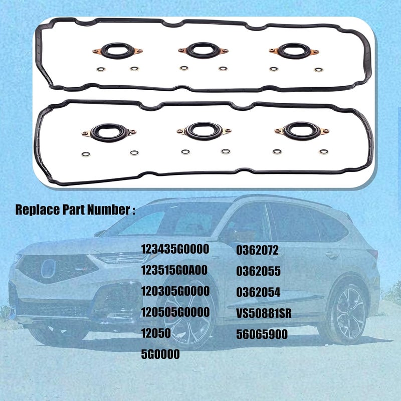 AUCERAMIC 0362072 Valve Cover Gasket Set with Spark Plug Seals for Acura and Honda Models - Image 3