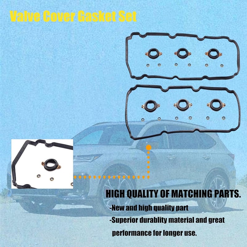 AUCERAMIC 0362072 Valve Cover Gasket Set with Spark Plug Seals for Acura and Honda Models - Image 2
