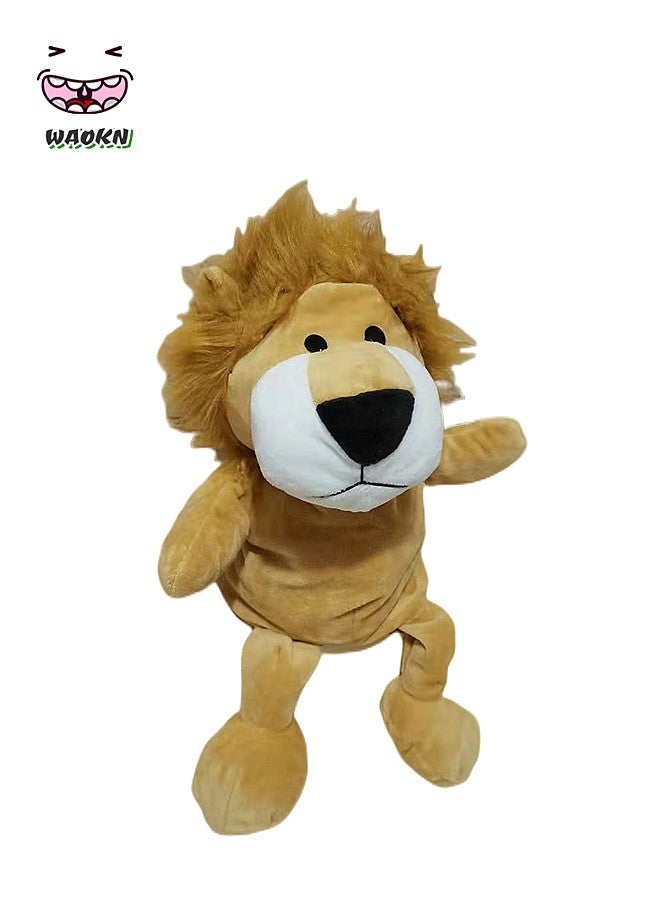 WAOKN Hand Puppets for Children,Animal Hand Puppets Toy for Children,Plush Cuddly Toy,Animal Hand Puppets for Children,Hand Puppets Toy Set for Storytelling,Teaching,Preschool,Birthday Gifts (Lion) - Image 1