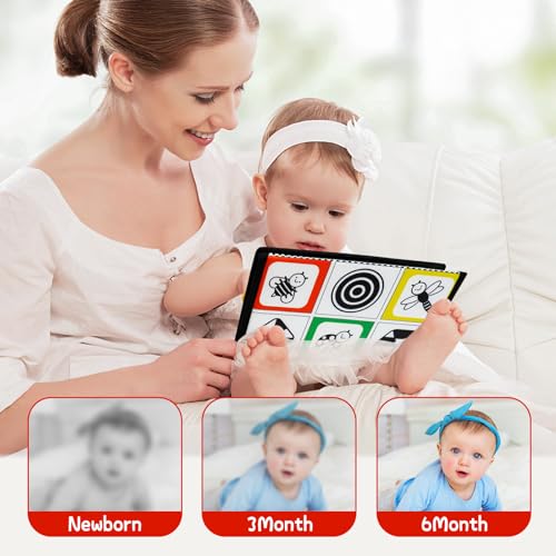 Dr.Rapeti Tummy Time Floor Mirror for Baby Infant Toddler Kids Black and White High Contrast Baby Toy with Teethers Floor Activity Toy Washable Non-Toxic - Image 3