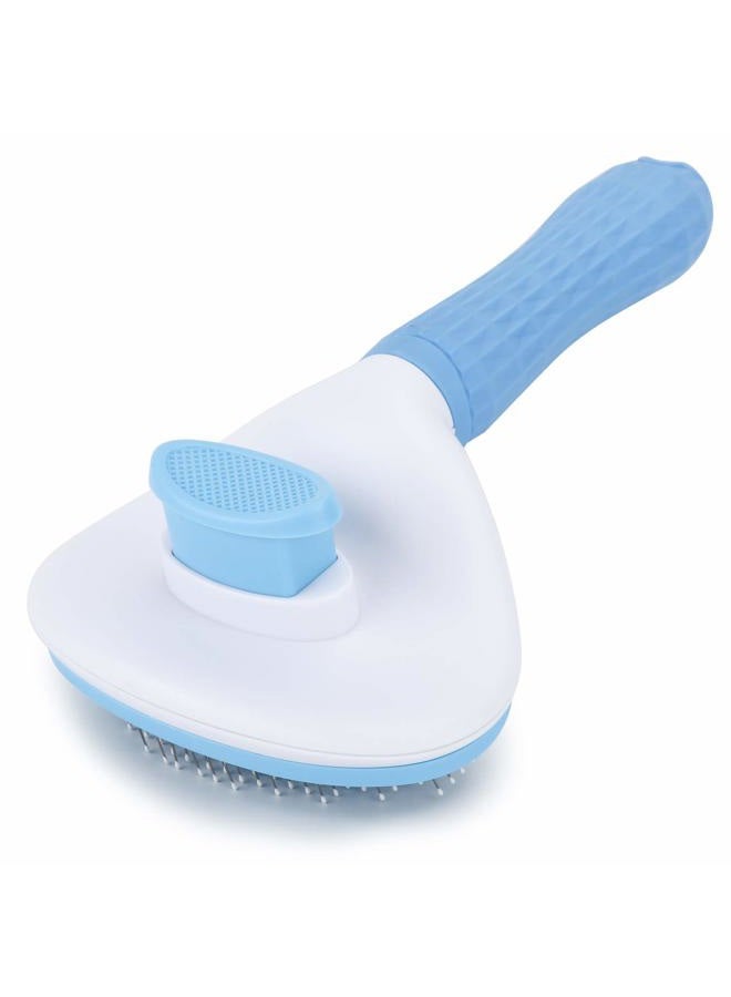Depets Self Cleaning Slicker Brush, Dog Cat Bunny Pet Grooming Shedding Brush - Easy to Remove Loose Undercoat, Pet Massaging Tool Suitable for Pets with Long or Short Hair - Image 1