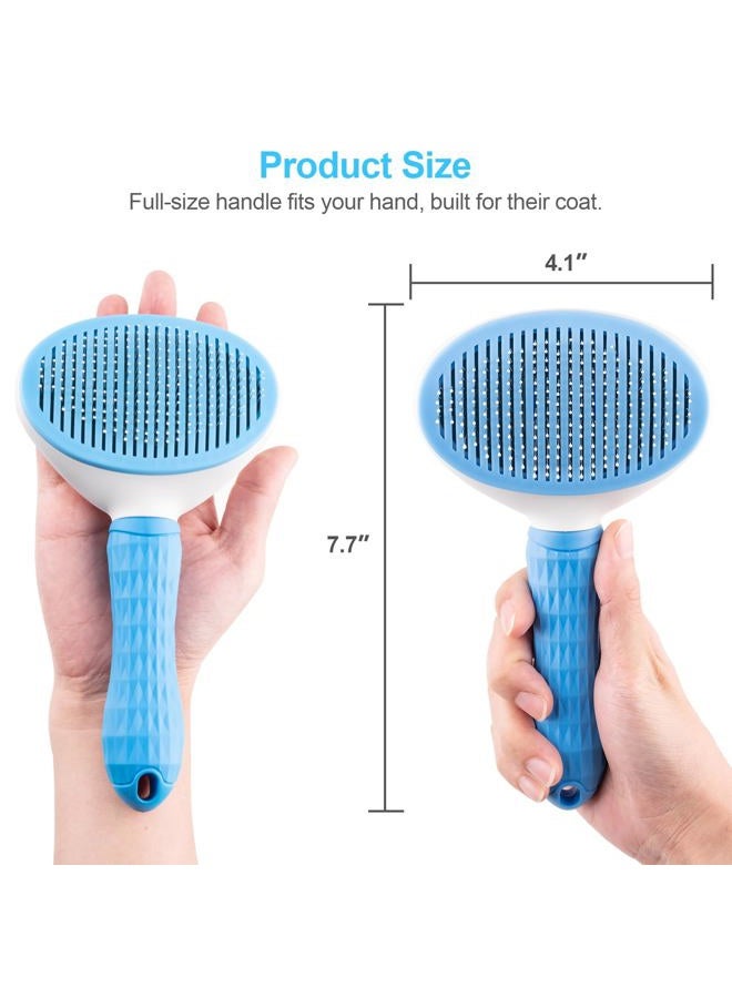 Depets Self Cleaning Slicker Brush, Dog Cat Bunny Pet Grooming Shedding Brush - Easy to Remove Loose Undercoat, Pet Massaging Tool Suitable for Pets with Long or Short Hair - Image 5