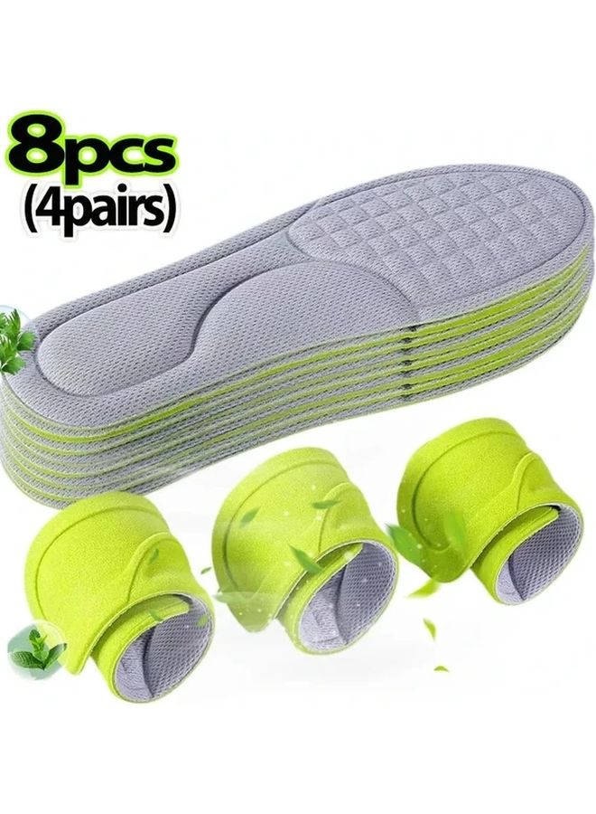 8Pcs Memory Foam Insoles For EU37 38 Size Soft Breathable Shock Absorption - Image 1