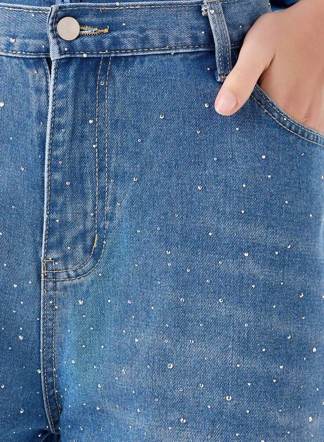 2Xtremz 2Xtremz Mid-Rise Jeans with Embellished Detail