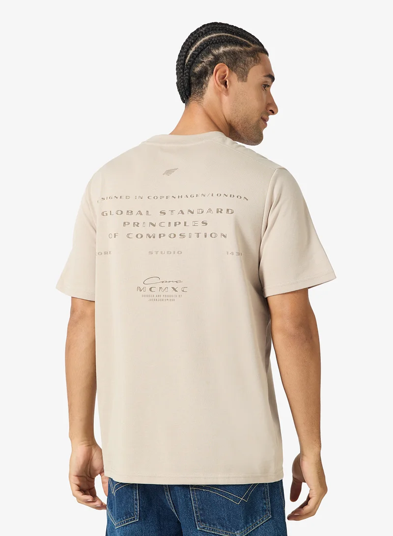 JACK & JONES  Printed Crew Neck T-Shirt for Men | Best Price UAE