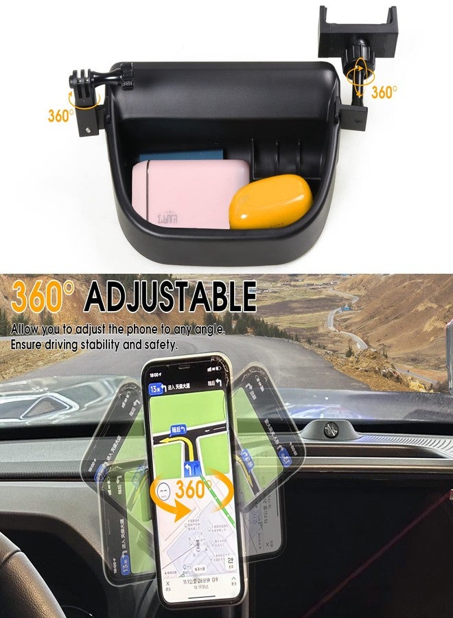 BESTAOO Dash Phone Holder Mount for Ford Bronco Sport 2021 2022 2023 2024 2025 Accessories, Dashboard Center Console Dash Storage Tray Cell Phone Holder and Camera Mount - Image 5
