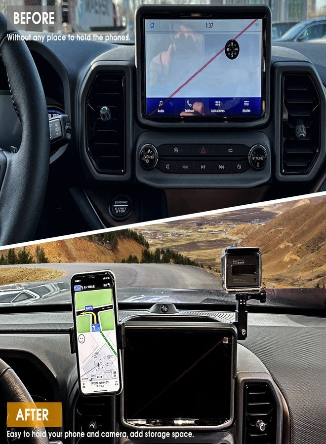 BESTAOO Dash Phone Holder Mount for Ford Bronco Sport 2021 2022 2023 2024 2025 Accessories, Dashboard Center Console Dash Storage Tray Cell Phone Holder and Camera Mount - Image 4