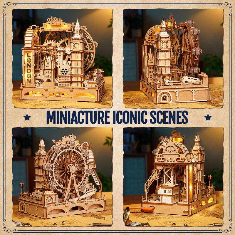 ROKR 3D Wooden Puzzles for Adults,Marble Travel London,431Piece 3D Puzzles,Marble Run Gift for Adults - Image 3